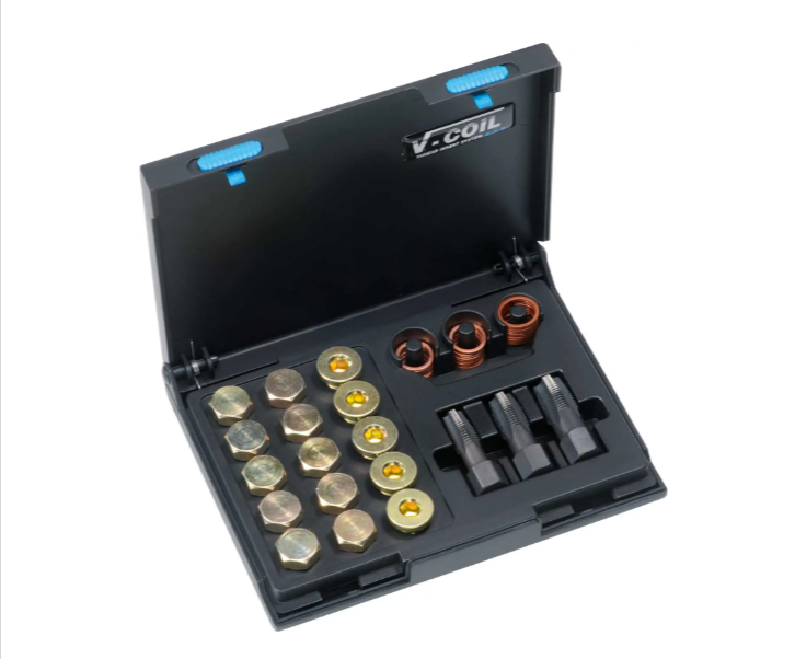 V-COIL Thread Repair Workshop Kit (48 Pieces) M 13x1.5 / M 15x1.5 / M 17x1.5 For Oil Drain Screw Threads