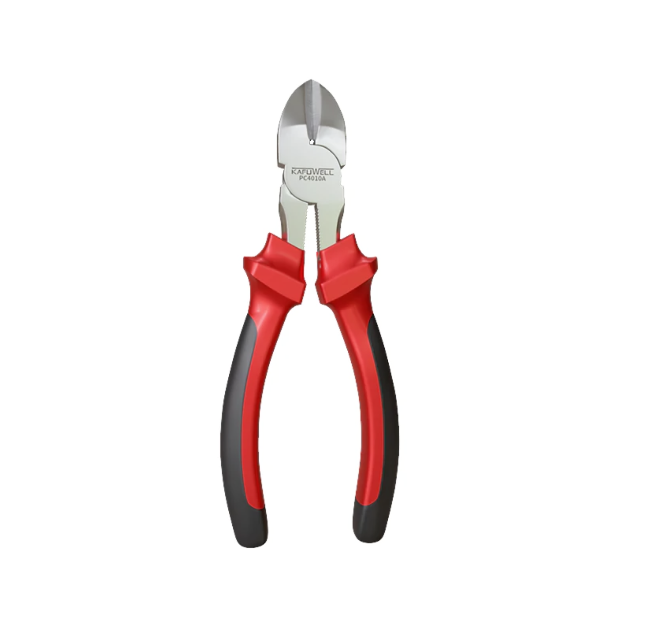 KAFUWELL 6-Inch Nickel-Iron Diagonal Cutting Plier, 55# Carbon Steel, Dual-Color Grip