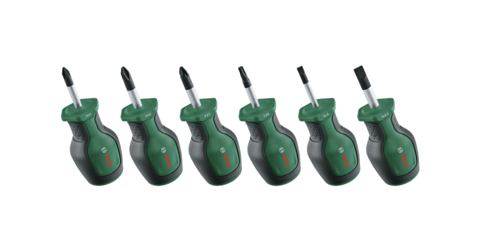 BOSCH Stubby Screwdriver Set 6-Piece