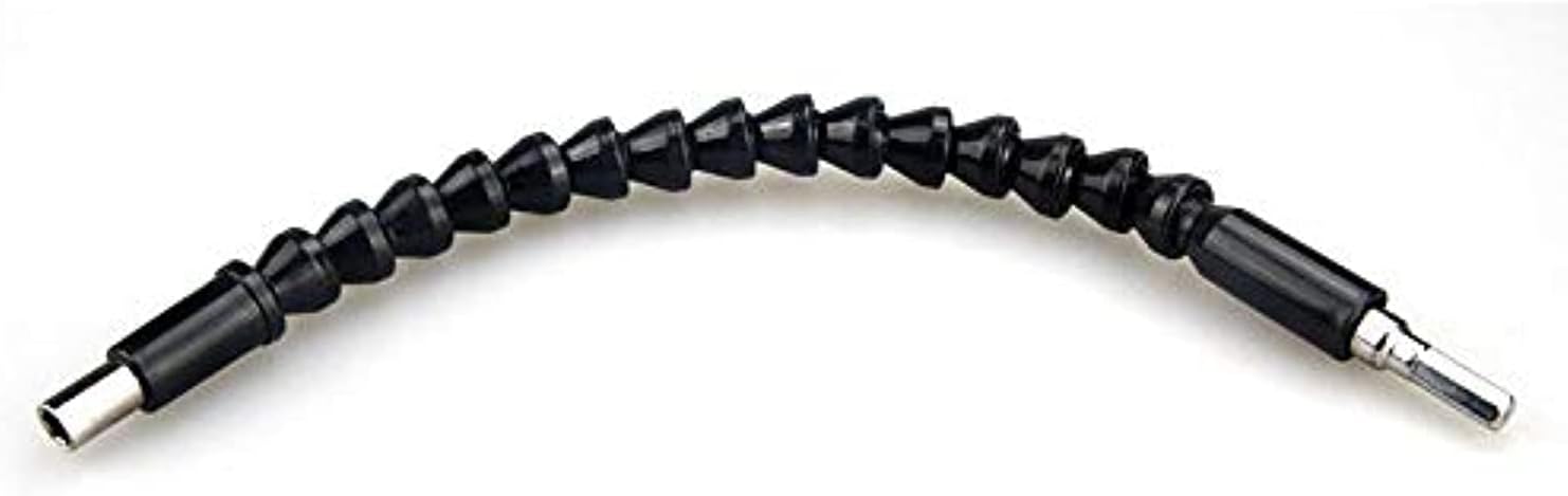 وصلة شنيور مرنة ثنائية الاتجاه لتوصيل عمود الدوران، مناسبة لربط الشنيور الكهربائي بالريش - عمود حامل تمديد مرن لمفك لقم لإصلاح السيارات، حامل لقم مفك أداة لمفك لقم كهربائي سداسي 6.35 ملم (1/4 بوصة) 29.5 سم، أحمر