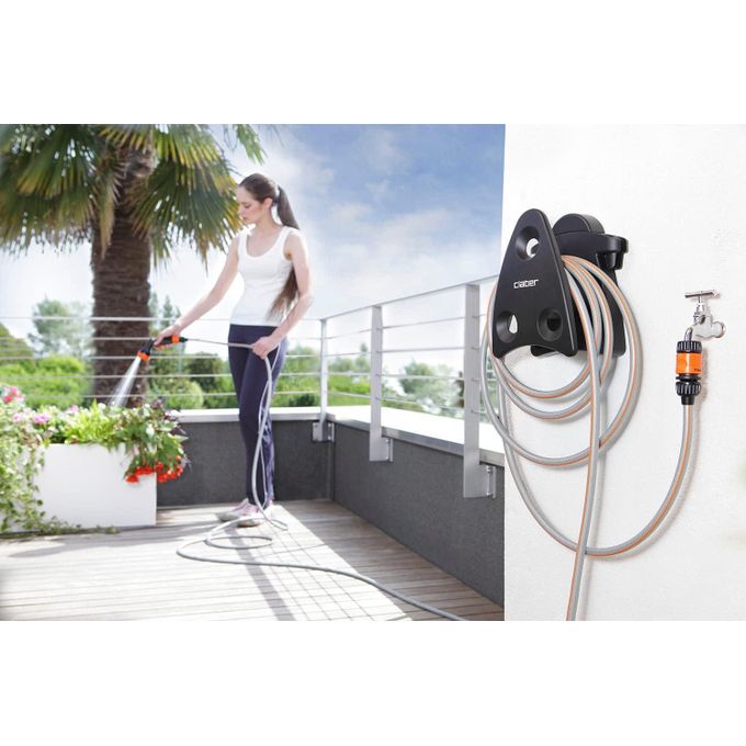 Claber 90310000 Hose Pipe & Reel Set 10m Long Weather Resistant Lightweight