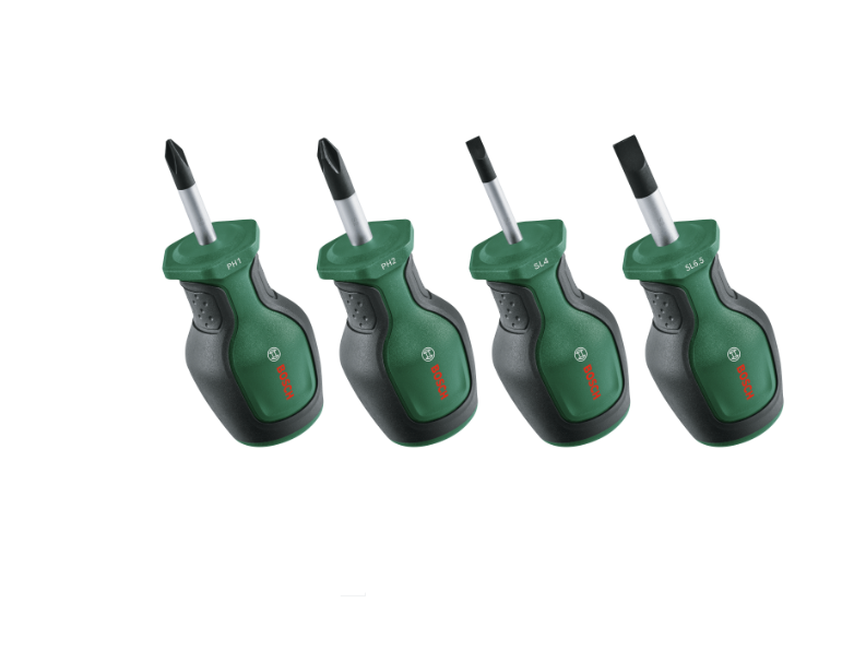 BOSCH Stubby Screwdriver Set 4-Piece