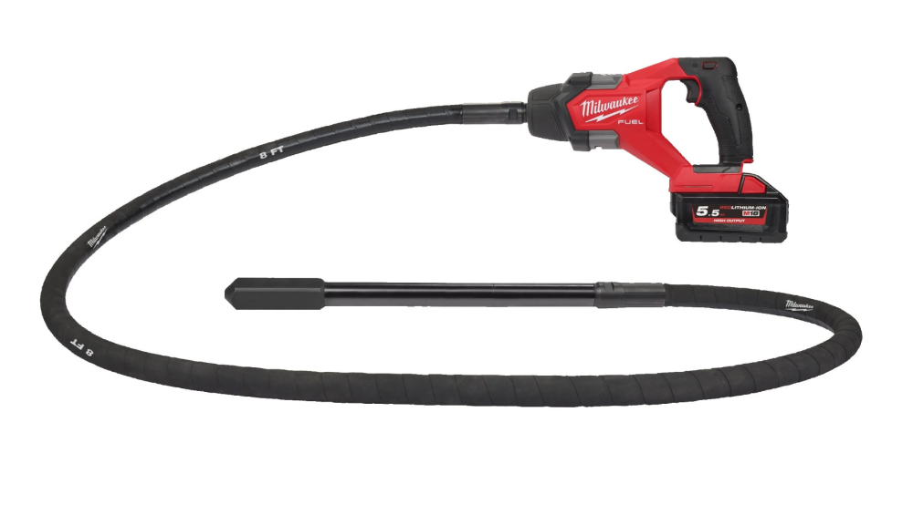 Milwaukee M18 Concrete Vibrator 25 mm 2 battery 5.5 Ah and charger