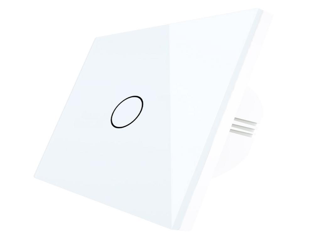 مفتاح حائط ذكي يعمل بالواي فاي مع خاصية اللمس، مفتاح واحد (1 جانج)، قدرة 10 أمبير، لون أبيض، ماركة MOES.
