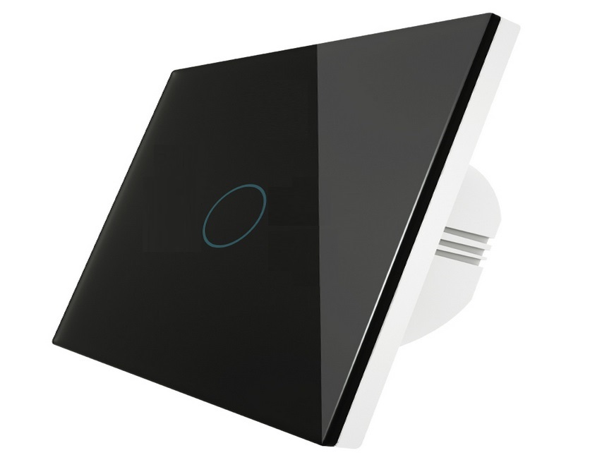 مفتاح حائط ذكي يعمل بالواي فاي مع خاصية اللمس، مفتاح واحد (1 جانج)، قدرة 10 أمبير، لون أسود، ماركة MOES.