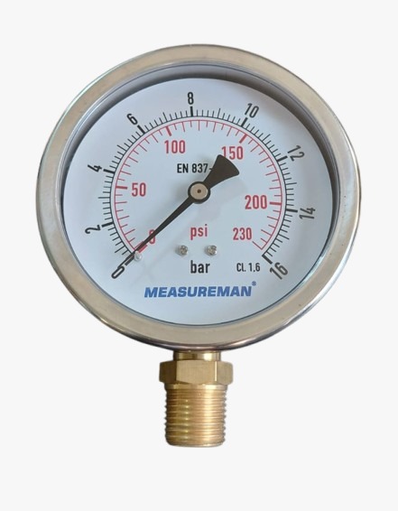 Pressure Gauge 4" From 0 To 16 Bar