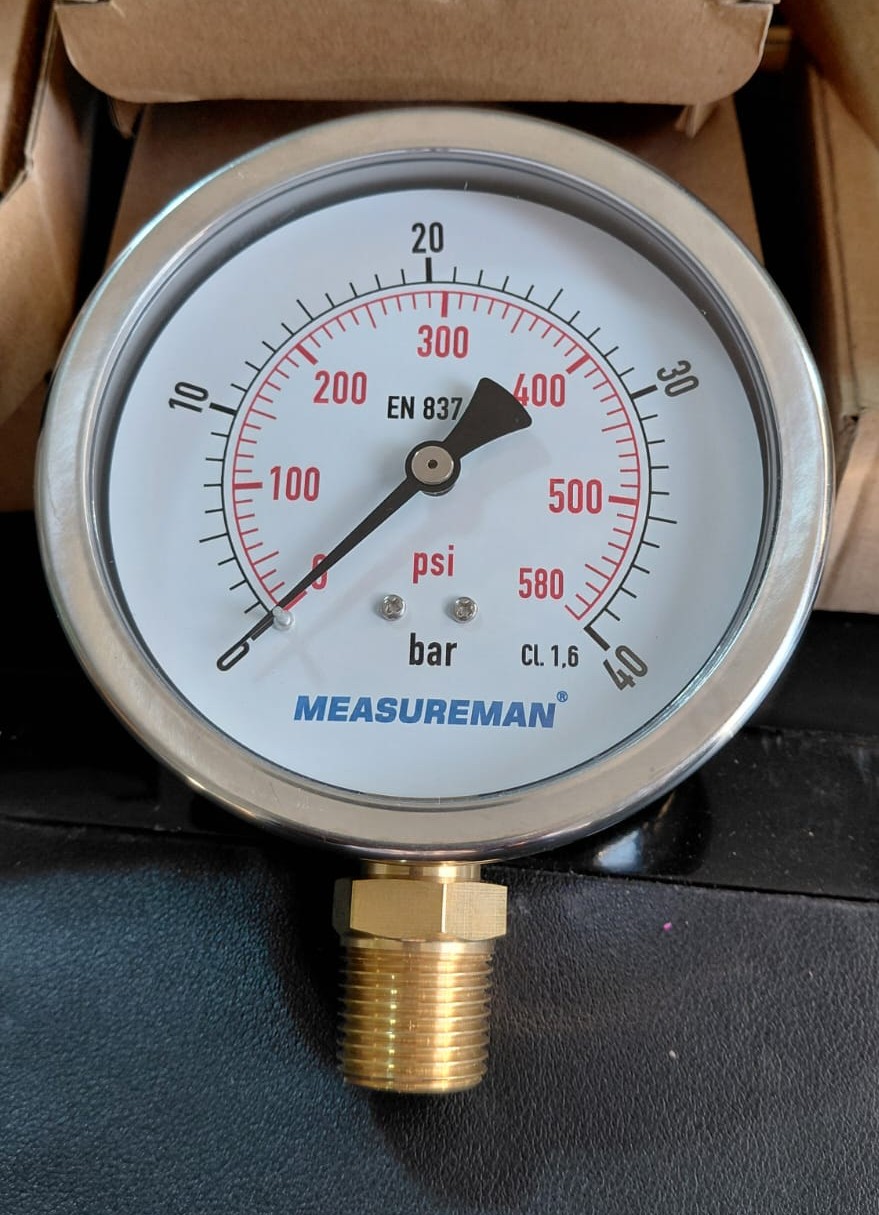 Pressure Gauge 4" From 0 To 40 Bar