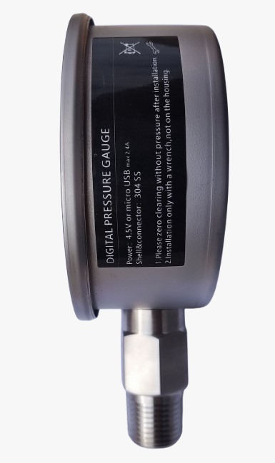 Digital Pressure Gauge 4" Stainless Steel 5 Digits 0-25 Bar