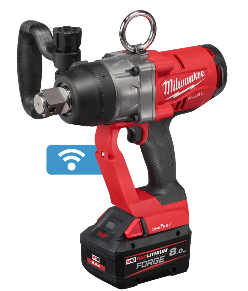 Milwaukee M18 FUEL ONE-KEY 1″ high torque impact wrench with friction ring with 2 battery 18v 8Ah and charger