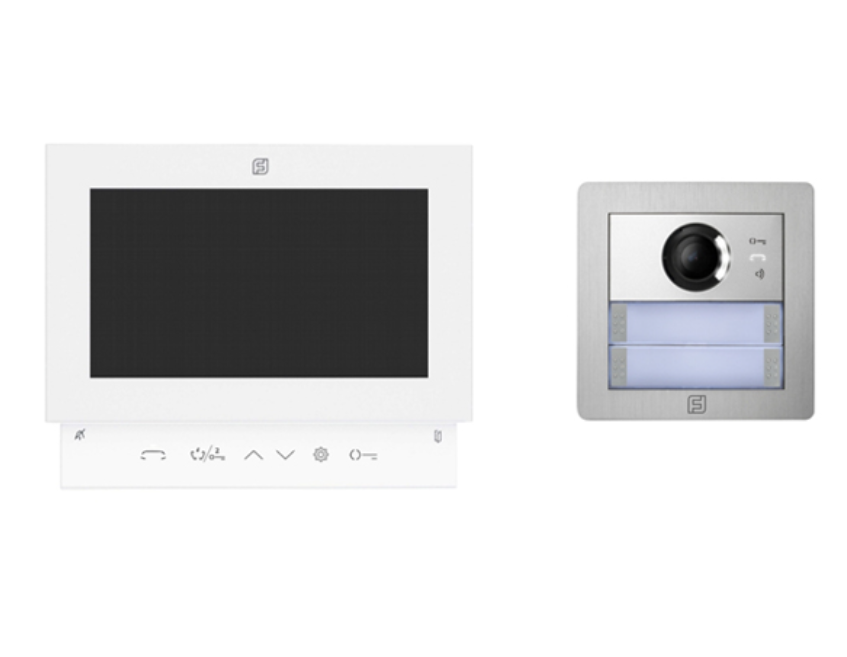 Intercom Kit Of Main Panel Including Camera, Mic, And Speaker + Hands-free Monitor + Power