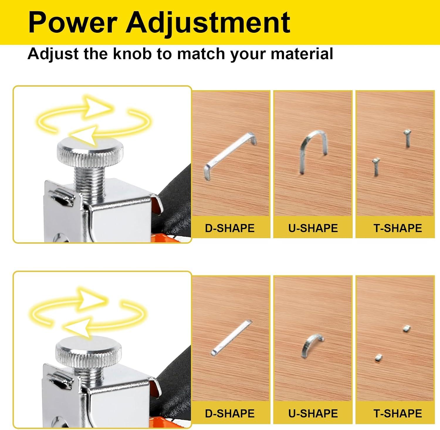 Staple Gun, 3 in 1 Manual Nail Gun with 600 Staples - Heavy Duty Gun for Upholstery, Fixing Material, Decoration, Carpentry, Furniture