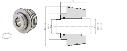 Lidering Mechanical Seal - 35 Mm - Replacement To Flygt Seal  Reference : AP3 35 (UUVGFUU) - All Metal - SS316
