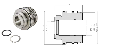 Lidering Mechanical Seal 45mm Replacement For Flygt Pump  All Metal - Not Plastic Model: AP4 45 (UUVGFUU) - SS316