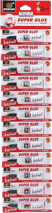 Epobond Sarough Super Glue, Clear, Liquid, Glue, 12 Count