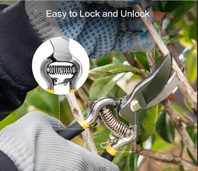 Garden Pruning Shear Bypass Pattern 200mm or 8 Inch Dipped Handle