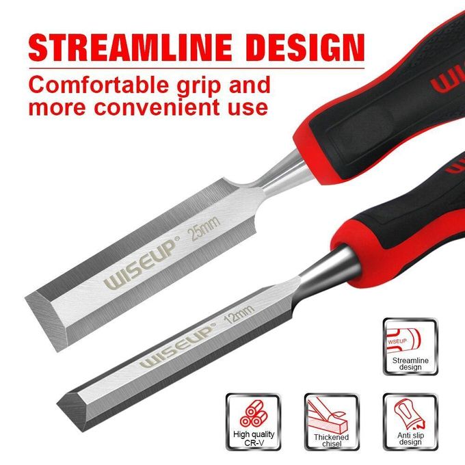 4 PCS Wood Carving Chisel Set For Carving Wood Carpentry Professional Woodworking Chisel Steel Striking Cap Woodcut Mortise Sculpted Tool