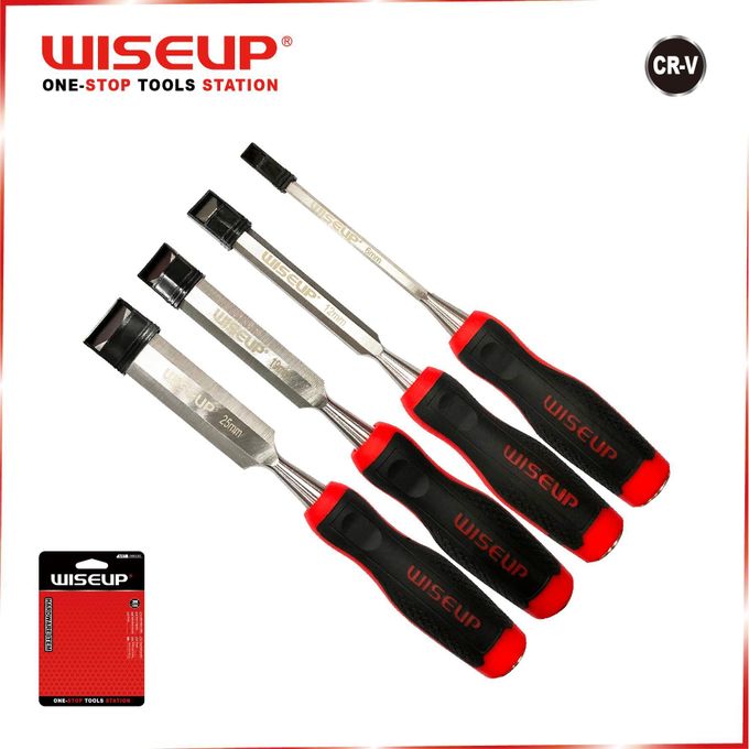 4 PCS Wood Carving Chisel Set For Carving Wood Carpentry Professional Woodworking Chisel Steel Striking Cap Woodcut Mortise Sculpted Tool
