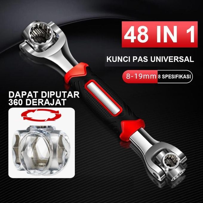 48 In 1 Multipurpose Bolt Wrench 360 Degree Rotation Multifunctional Spanner Universal Wrench For Furniture Car Repair Hand Tools