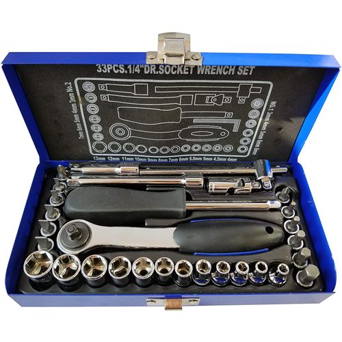 Socket Wrench Set Professional Tools 33 Pcs ¼"