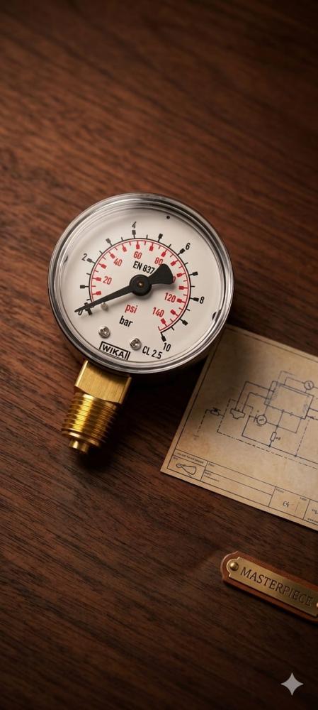 WIKA Pressure Gauge, 0 - 10 bar, Model: 111.10