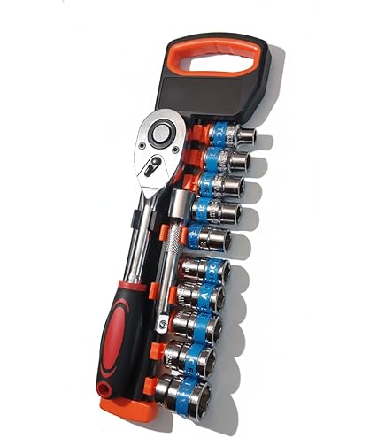 12 Piece 1/2-Inch Square Drive Metric Socket And Ratchet Set - DIY Home Workshop Professional & Car Kit