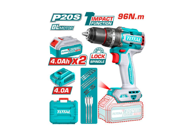 TOTAL  20V Brushless Cordless Impact Drill