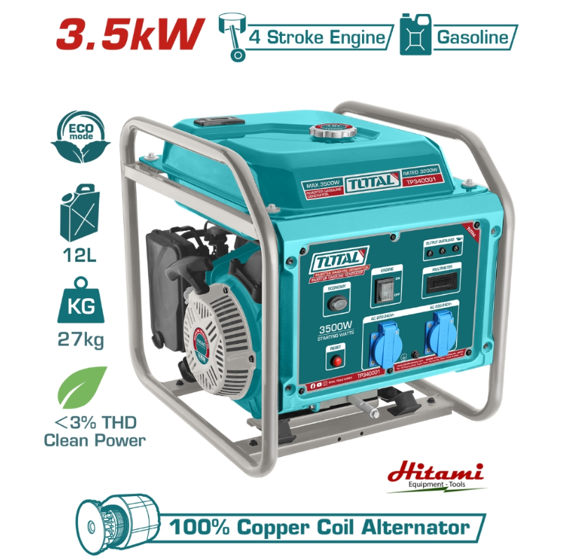 TOTAL TP340006 Inverter Gasoline Generator 3.5kW