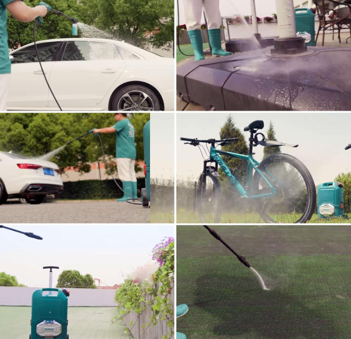 Total 40V Cordless High-Pressure Washer With Integrated Water Tank, Supplied Without Battery And Charger.