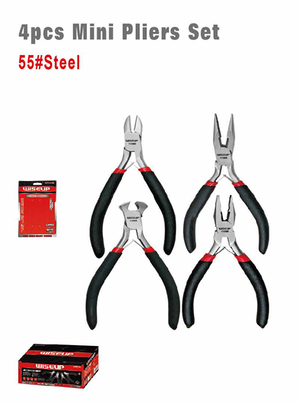 WISEUP 4.5" Pliers Set 4 Pcs 12005
