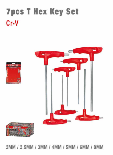 WISEUP 7-Piece T-Handle Hex Wrench Set