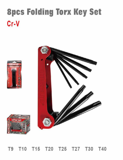 WISEUP 8-Piece Folding Torx Key Set