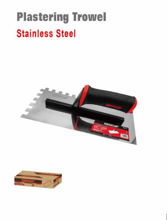 WISEUP Stainless Steel Notched Plastering Trowel 28 × 12 Cm