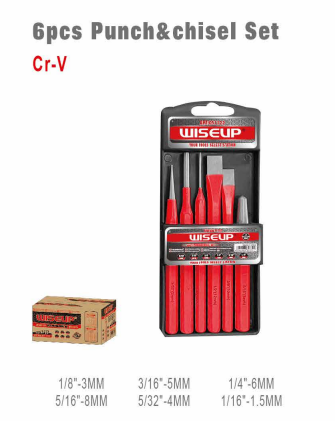 WISEUP 6pcs Punch & Chisel Set