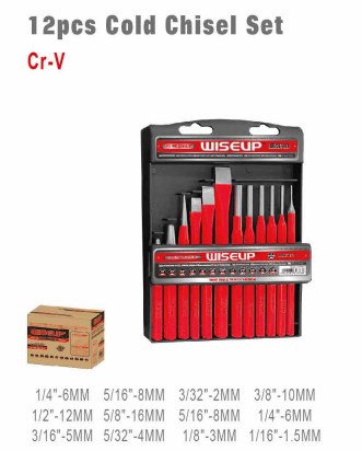 WISEUP 12pcs Cold Chisel Set