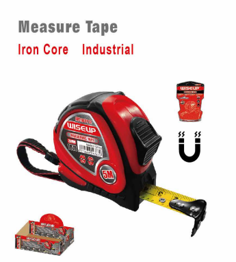 WISEUP Iron Core Industrial Magnetic Measuring Tape 5 M × 25 Mm