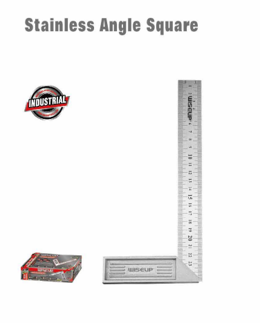 WISEUP Stainless Steel Angle Square – 20 Cm