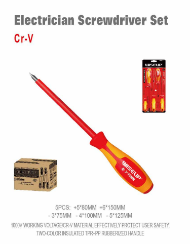 WISEUP Insulated Screwdriver Set – 5 Pieces