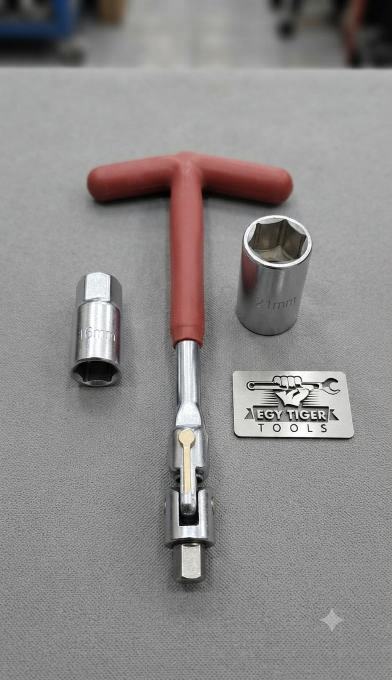 Spark Plug Socket Wrench Set, Spark Plug Removal Tool, Spark Plug Spanner, T Bar Socket Wrench- 16mm 21mm- Red
