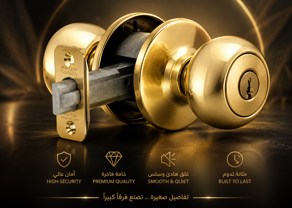 Secure Keyed Door Knob – Brass Finish 400C 3 COPA ENTRY