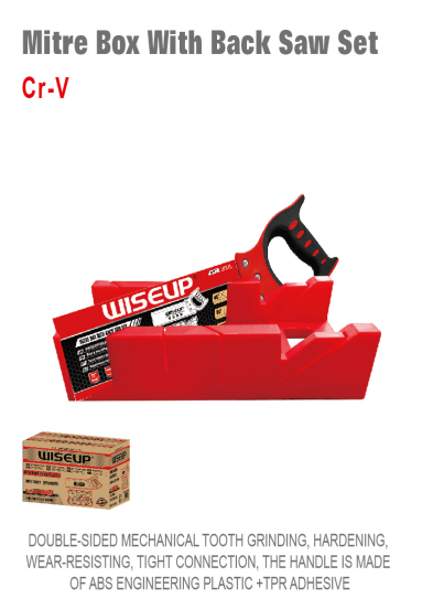 WISEUP Cr-V Mitre Box With Back Saw Set 13"