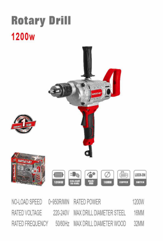 WISEUP Drill 16 Mm 1200 W Half Metal
