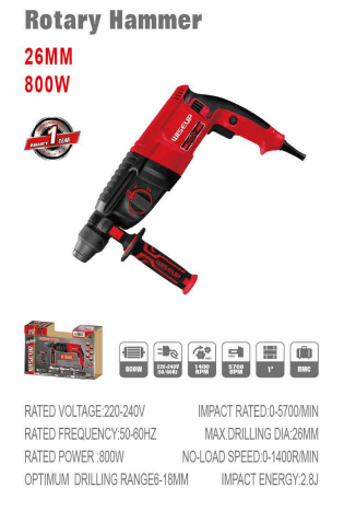 WISEUP Rotary Hammer Straight 26 Mm 800 W Straight