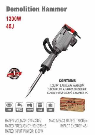 WISEUP Demolition Hammer 1300 W 45 J