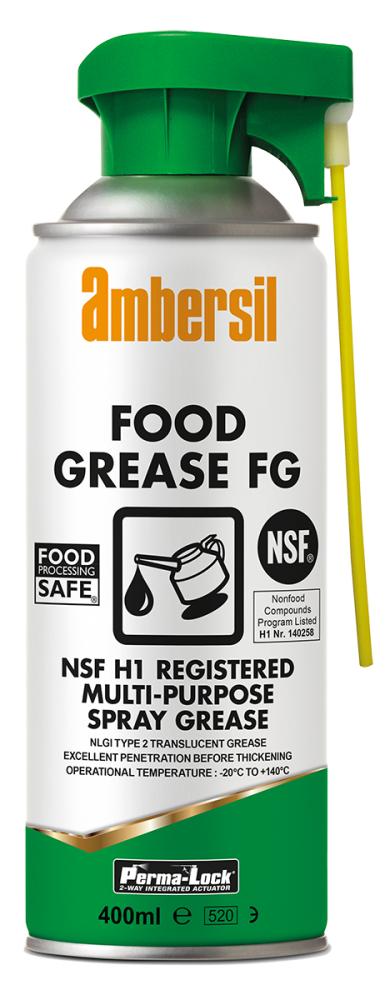 AMBERSIL® Food Grease FG Perma-Lock 400ML A multi-purpose grease used to lubricate a wide range of bearings, hinges, small gears, and metal parts.