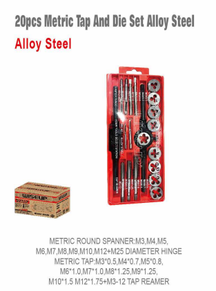 WISEUP Tap And Die Set 20 Pcs  3 Mm - 20 Mm