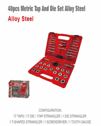 WISEUP Tap And Die Set 40 Pcs