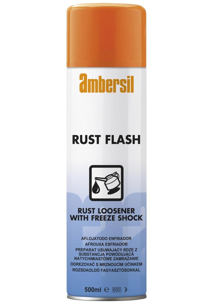 AMBERSIL® RUST FLASH 500ML Professional rust remover with fast-freezing technology to loosen stuck parts