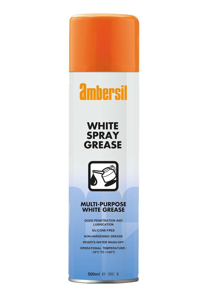 AMBERSIL® WHITE SPRAY GREASE 500ML White multi-purpose grease
