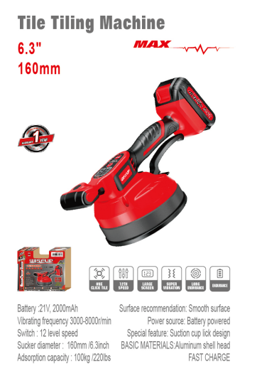WISEUP Cordless Tile Vibrator 160 Mm 21V / 2.0Ah