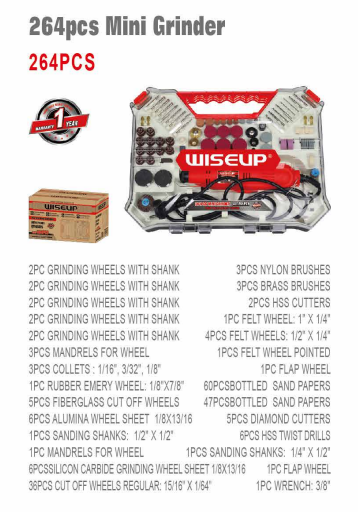 WISEUP Mini Craft Tool Kit 264 Pcs 135W
